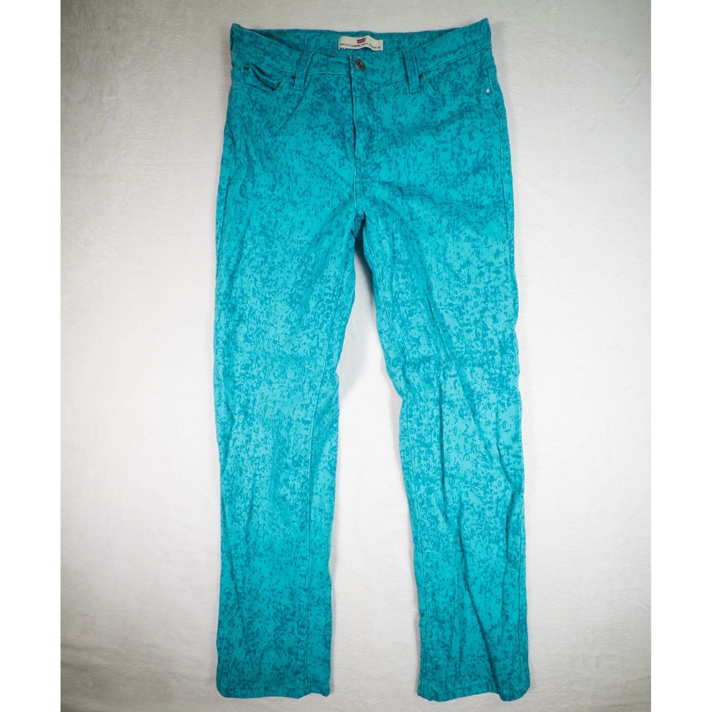 Levi's Women's 512 Perfectly Slimming Teal‎ Abstract Print Skinny Jeans W31 L32